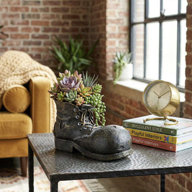 Trinx Marana Boot Ceramic Statue Planter & Reviews | Wayfair